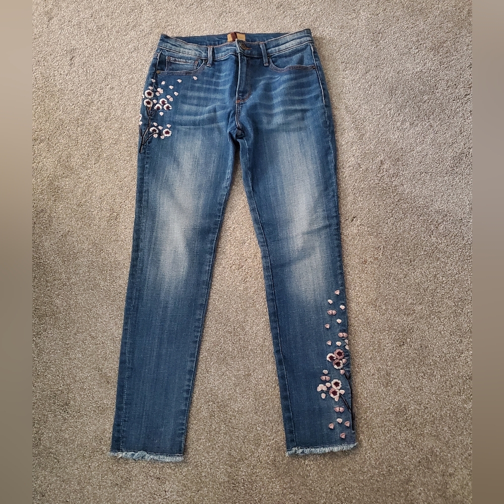 DRIFTWOOD Blue and Pink Ankle Cropped Jeans
